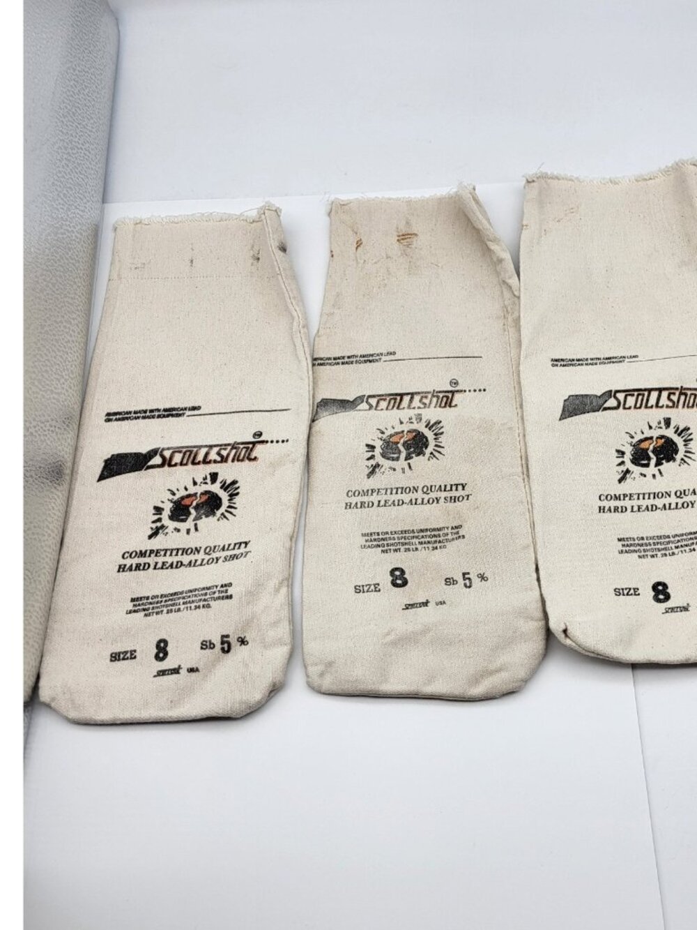 Vintage Lead Shot Canvas Bags Empty Lot of 4 scottshot sz 8